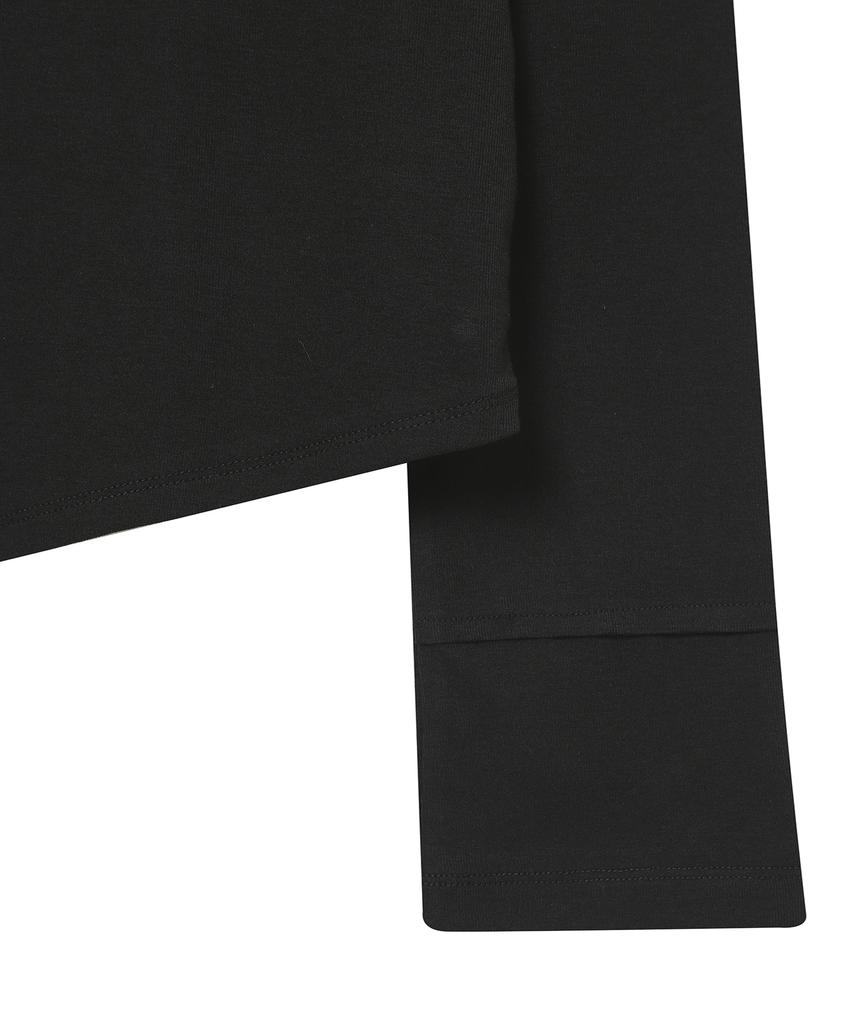 Syupeodeulai Women'S Cut-Off Long Sleeve Black Sdfilcq45Blk