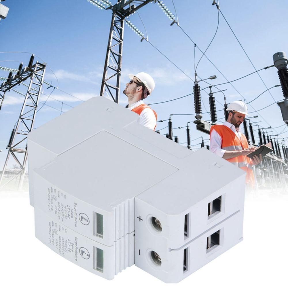 Durable 2P Voltage Arrester Device 40KA 1000V Lightning Protector Low Voltage Arrester DC Applications