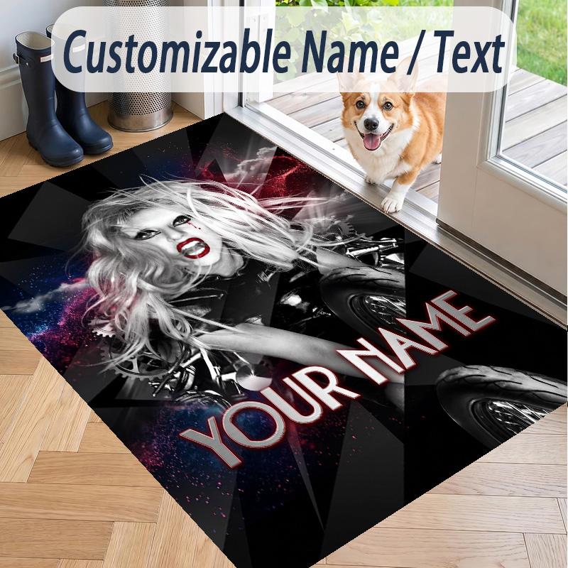 Custom Text Lady Gaga Pattern Floor Rug Soft Indoor Carpet Mat Living Room Bedroom
