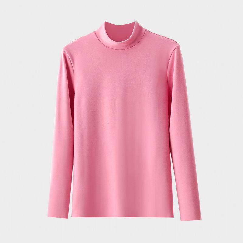 Women's Thermal Velvet Long-Sleeve Turtleneck Top for Fall/Winter