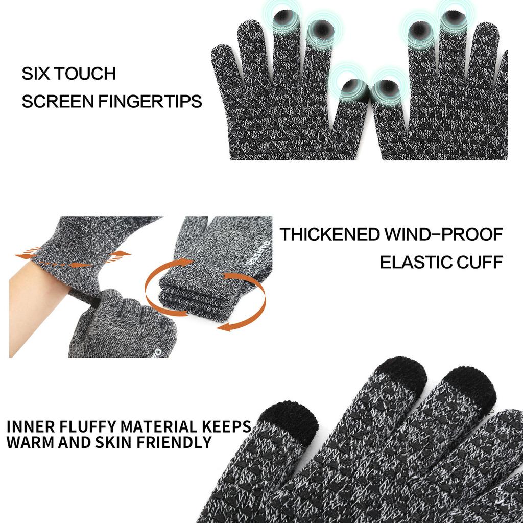 Outdoor Autumn and Winter Warm Gloves Fleece Running Gloves Men's and Women's Windproof Touch Screen Fitness Sports Photography