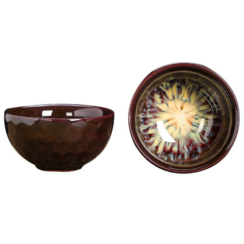 Kiln Change Tea Cup Ceramic Cups and Lanterns Kung Fu Small Tea Cups Master Cup Single Cup Jianjian Tea Set Tea Bowl Tea Cups Bucket Hats Cups