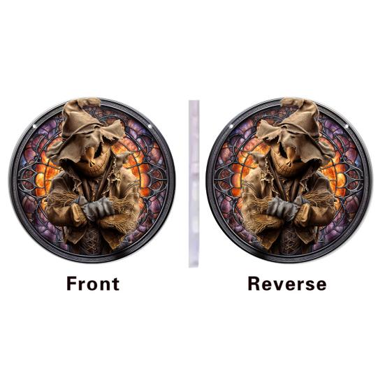 Halloween Hanging Decoration 2D Flat Acrylic Ornament Gothic Style Window Hanging Ornament for Home Car Decor