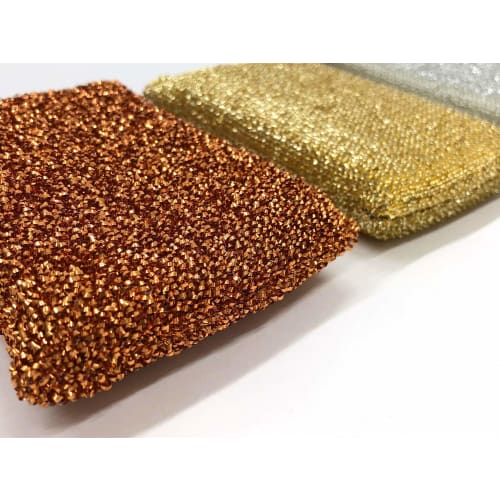 Kyoto Katsugu Kitchen Sponges, Gold, Silver, and Copper, 8.8 X 14.4 X 8cm, Made In Japan, Pack of 3