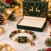 Festive Christmas Themed Beaded Bracelet for Women Holiday Party Jewelry Gift Accessory
