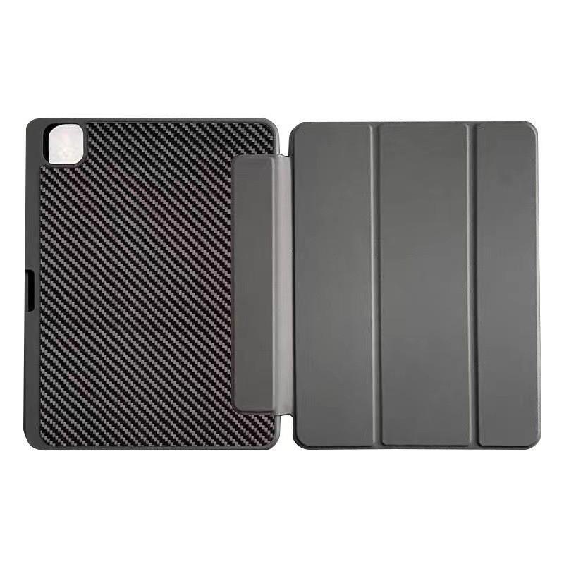 Kohlefaser Vollschutzhülle iPad Pro 11 12,9 Zoll Magnetischer Sleep/Wake Anti-Biege Sturzschutz Schlanke Robuste Hülle