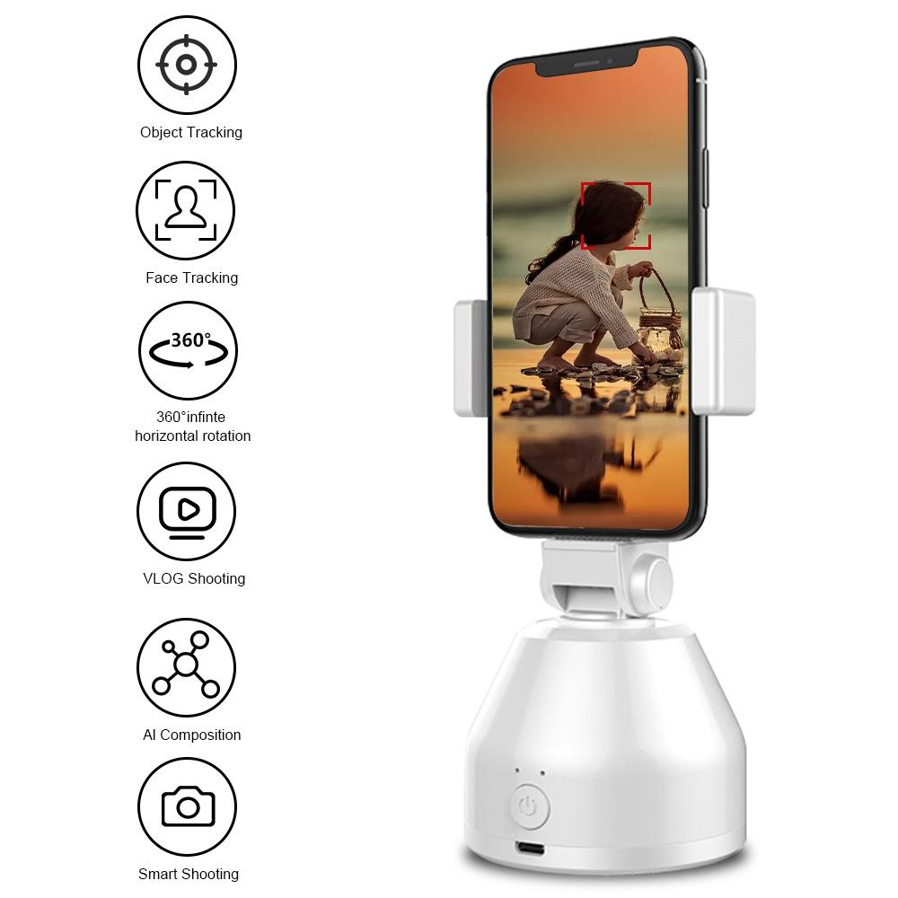 Upgrade Fashion Multifunction Smartphone Holder Gimbal Camera PTZ Smart Tracking Gimbal Stabilizer Face Recornition 360° Rotation VLOG Shooting