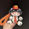 Goofy Cat Plush Keychain: Cute Lucifer Bag Charm for Backpacks