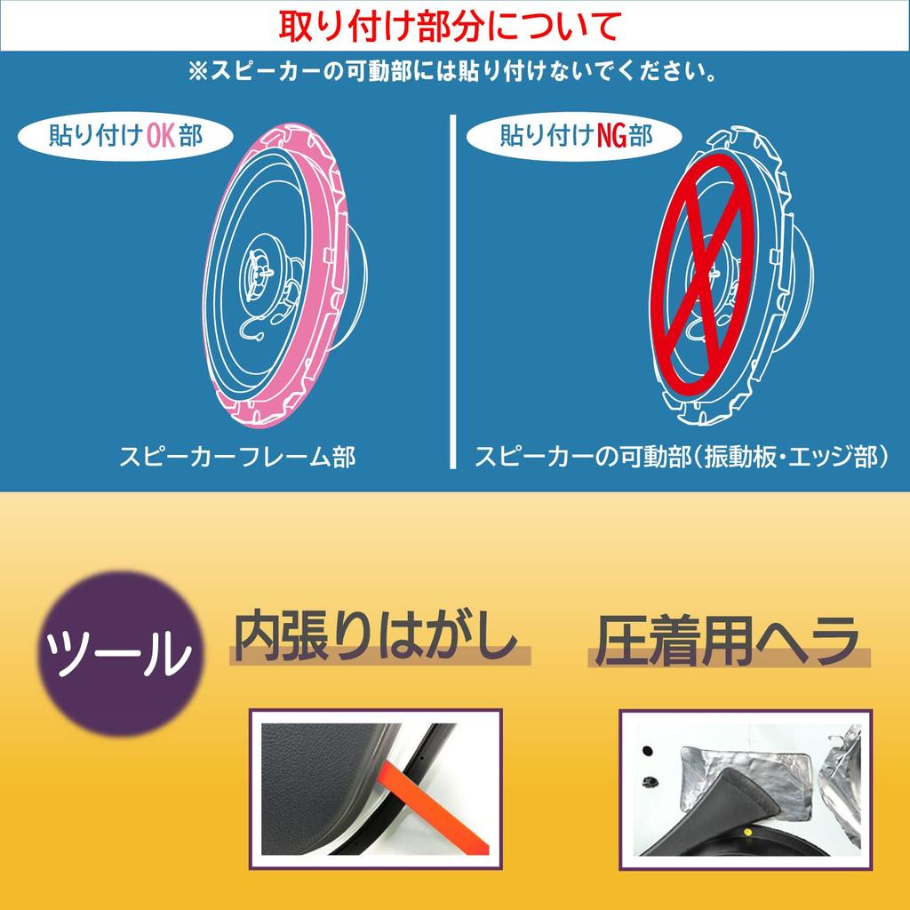 Amon Music Plan Deadening Kit Speaker Surrounding Easy Model 4800 Increased Damping Material Lining Peeling Set [Amazon.co.jp Exclusive] +