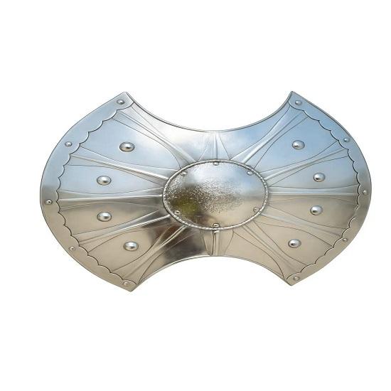 Handmade Medieval Half-Moon Shield: Decorative Warrior Armor