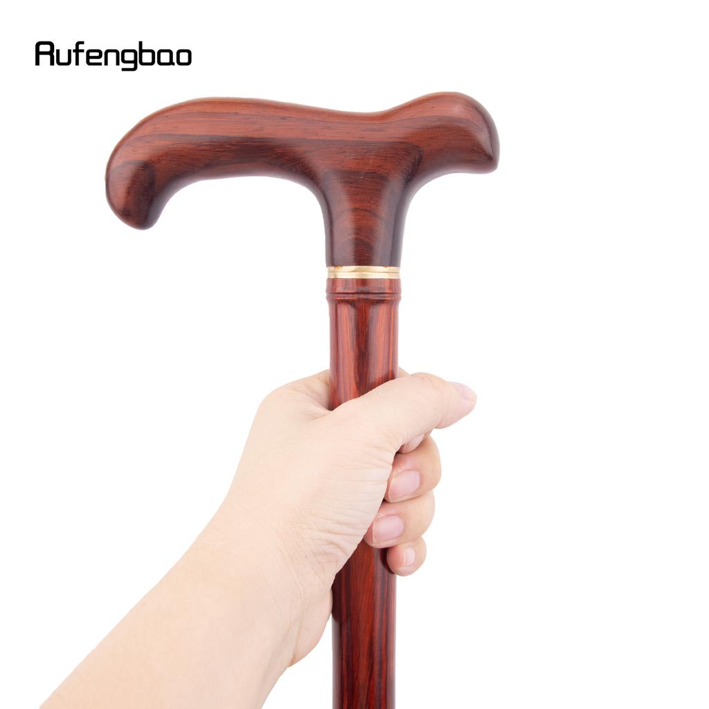 Red Wooden Single Bamboo Joint Fashion Walking Stick Decorative Cospaly Party Walking Cane Halloween Crutch Wand Crosier 94cm
