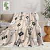 Western Boho Beige Throw Blanket, Bohemian Geometric Southwestern Bull Skull Warm and Cozy Fleece Throw Blanket for Bed, Couch, Native Aztec Tribal