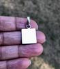 Ciondolo quadrato in argento puro 999 fatto a mano, 15 mm, per Pooja nel tempio, Rimedio astrologico per Rahu, Rimedio del Lal Kitab