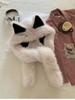 Thick Fleece Fox Ears Hat for Women Winter Scarf Set New Warm Face-lifting Red Army Cap