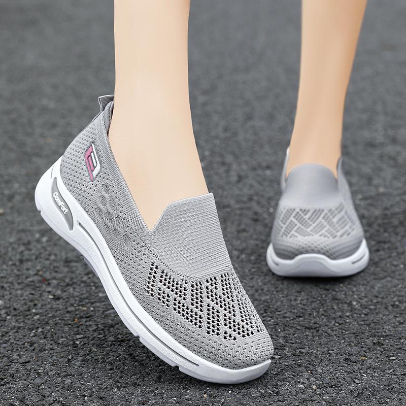 

Женские новые летние повседневные кроссовки Сетчатые дышащие беговые кроссовки Мягкие удобные уличные кроссовки Бесплатная доставка 36 серый