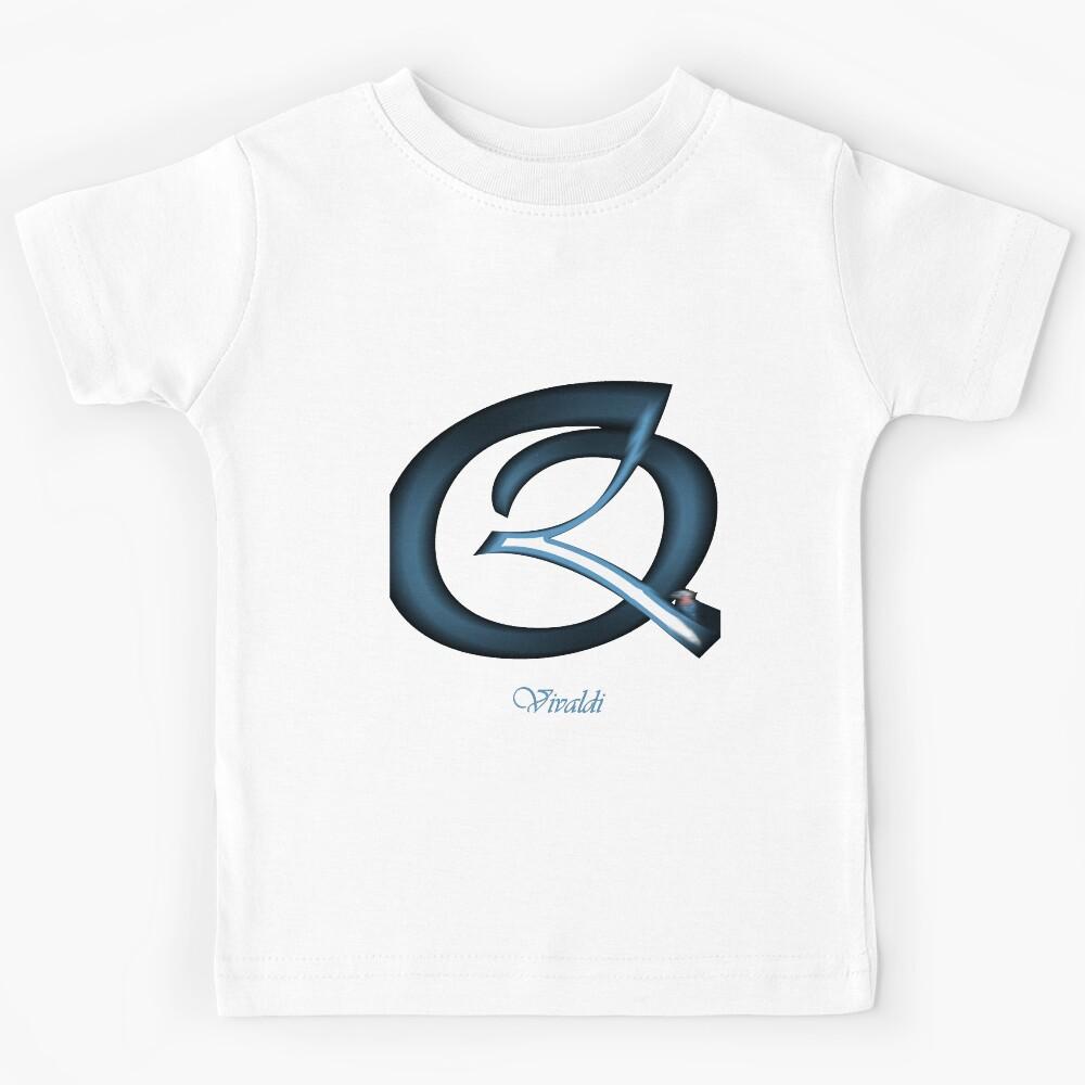 Vivaldi Font Iconic Charactography - Q Kids T-Shirt 160