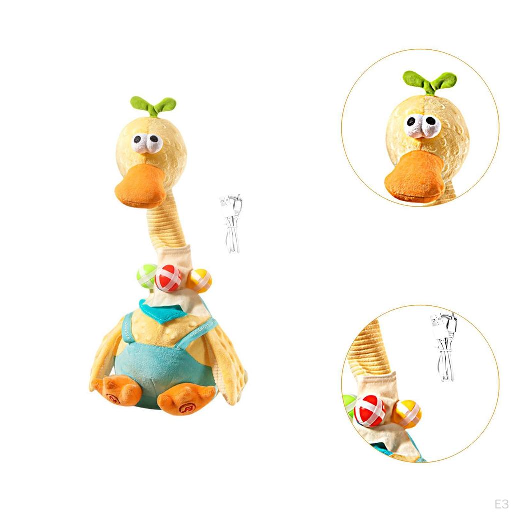 Singing Dancing Duck Toy Plush Animal Interactive for Kids 1-3 Year Old