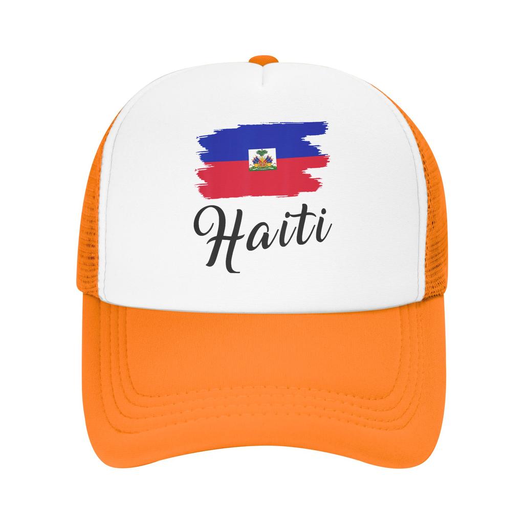 Haiti Flag Haitian Mesh Baseball Caps Adult HipHop Sun Hats  Hats Breathable Summer Trucker Hat