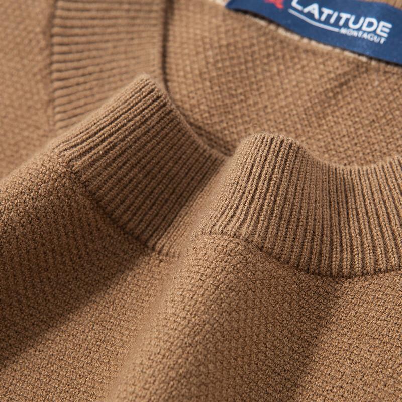 MONTAGUT Men's Wheat Ear Jacquard Knit Pullover Sweater