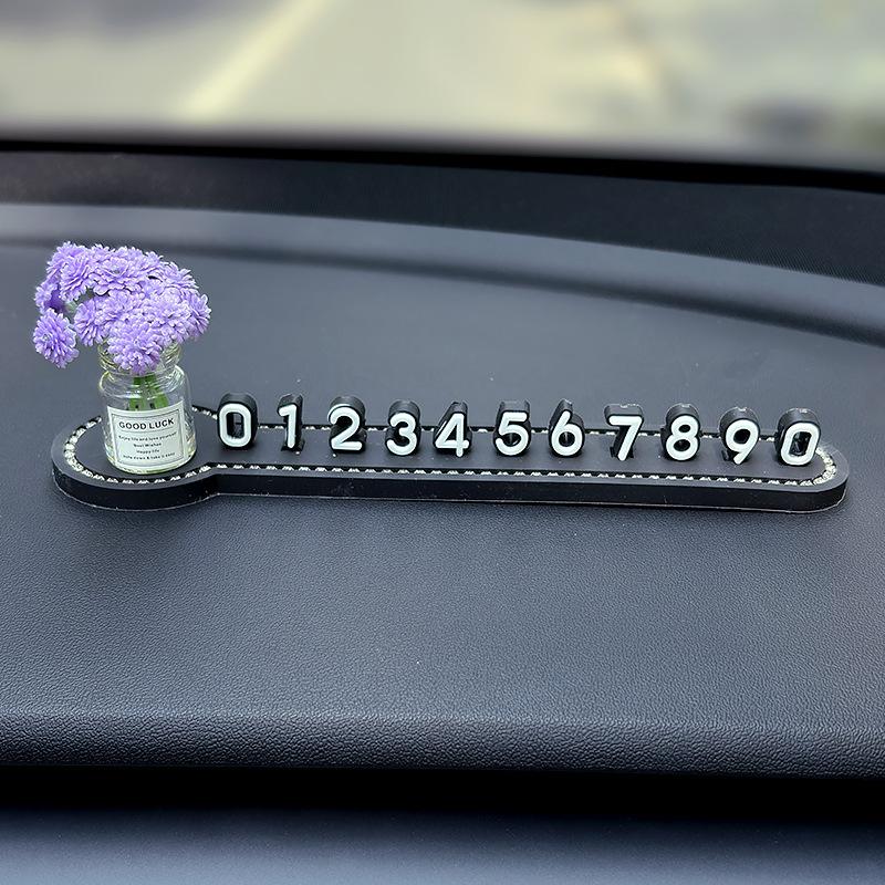 Car Temporary Parking Card Phone Number Card Plate Telephone Number Stop Luminous Parking Aid Garage Car Interior