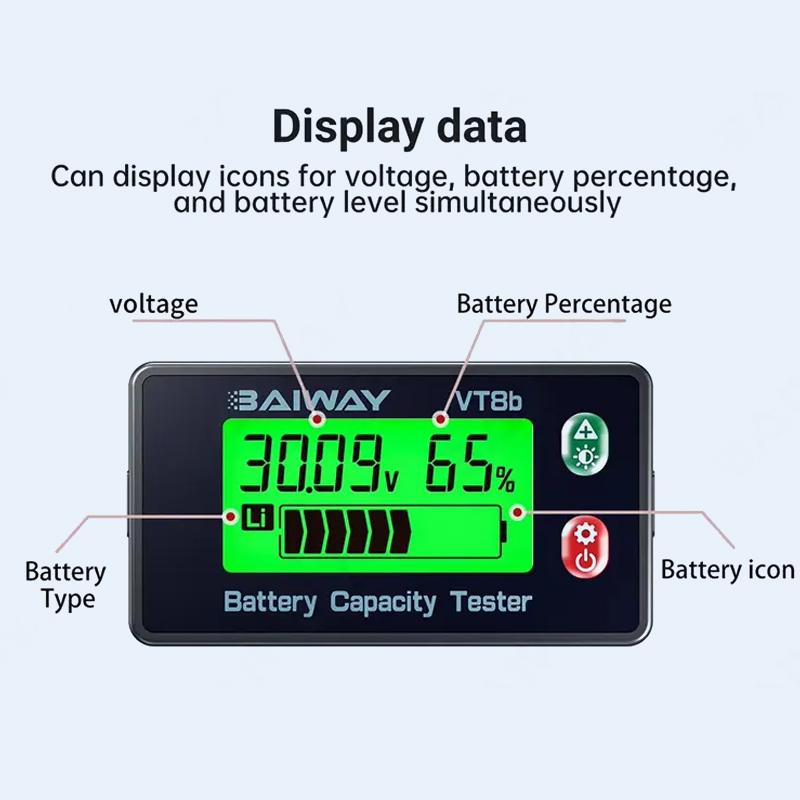 Dc 8-120V Lcd Digital Voltage Meter Battery Level Indicator Universal Battery Electric Vehicle Battery Gauge
