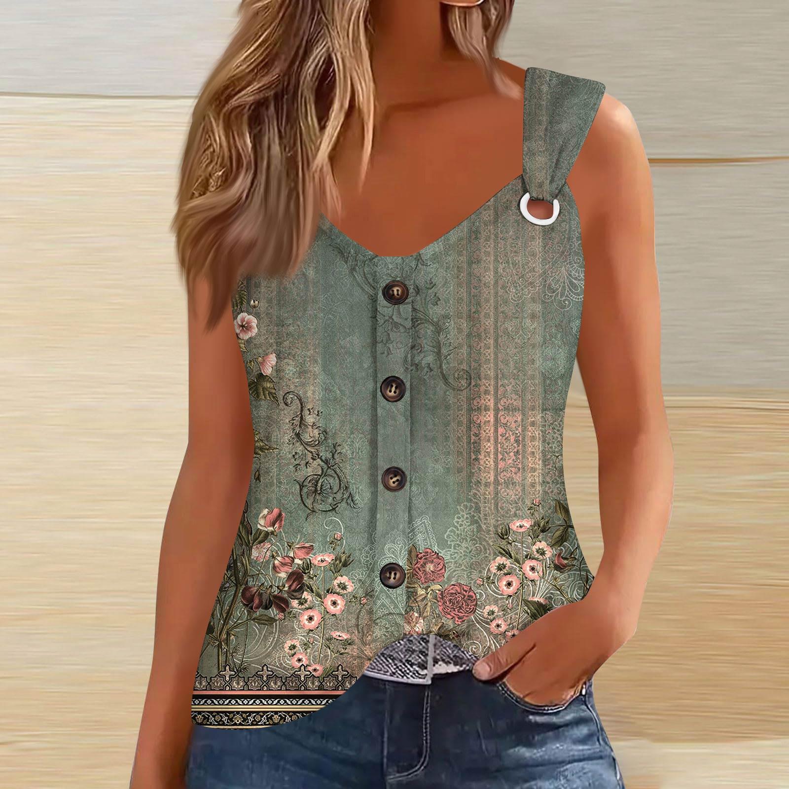 

Женская модная повседневная свободная безрукавка с застежкой на пуговицы и V-образным вырезом с принтом L