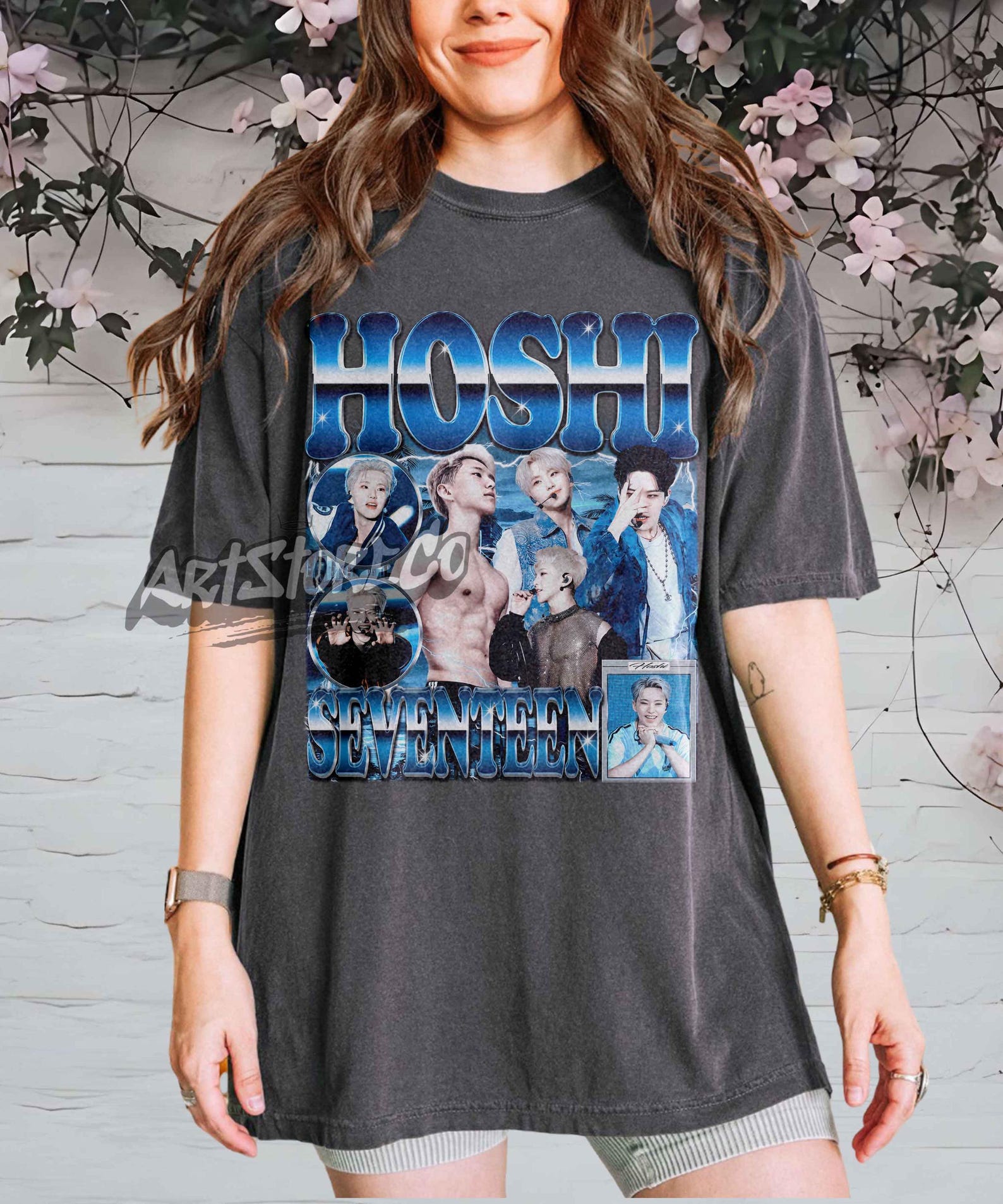 Hoshi Seventeen Retro Graphic Tee, Unisex Heavy Cotton Apparel S