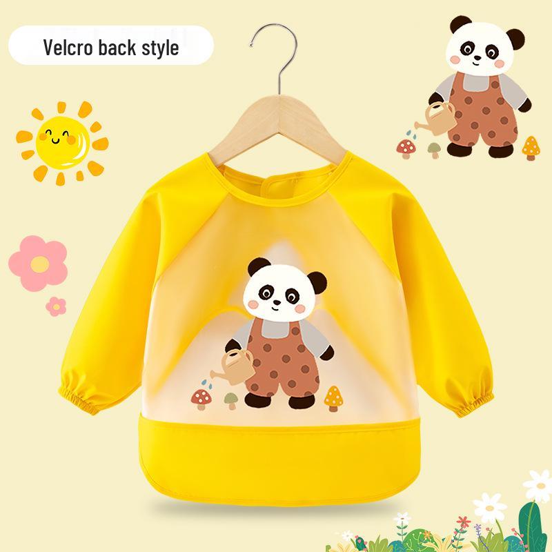 Waterproof Children's Long-Sleeve Coveralls - Anti-Stain Protective Bib Apron for Infants.