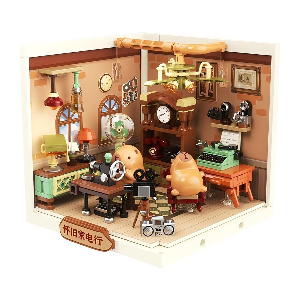 Jaki Super Town Building Blocks Toys Street Scene General Store Model Assembly Toy Desktop Ornament Children'S Birthday Gift