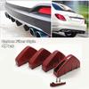 Universal 4Pcs Red Carbon Fiber Look Car SUV Rear Bumper Lip Diffuser Shark Fins