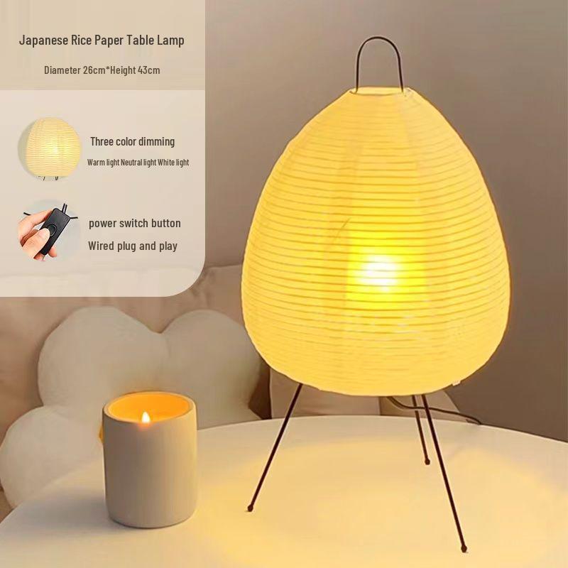 

Isamu Noguchi Wabi-Sabi Xuan Paper Table Lamp for Bedroom and Living Room Decor Switch Three Colors