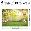 2D Easter Photo Booth Backdrop, Spring Garden with Bunnies & Floral Photography Background