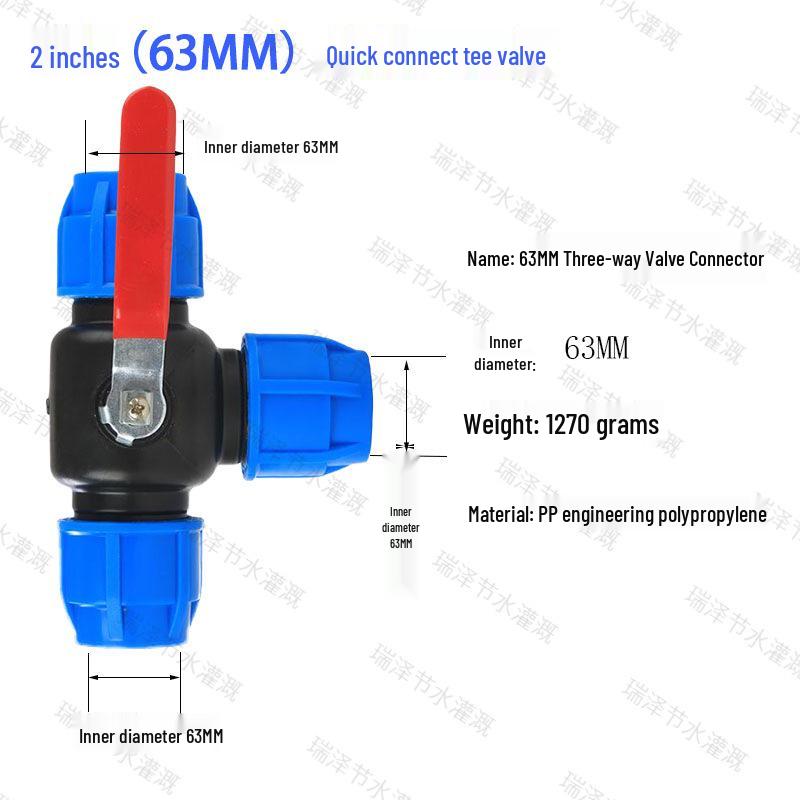 Blue Cap Quick Connect Water Pipe Fittings: No-Heat Fusion Repair Elbow, Tee, Ball Valve, Union Accessories