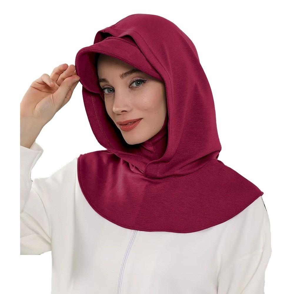 Double Layer Full Coverage Bonnet Hijab Fashion Solid Color Modest Visor Underscarf Bonnet