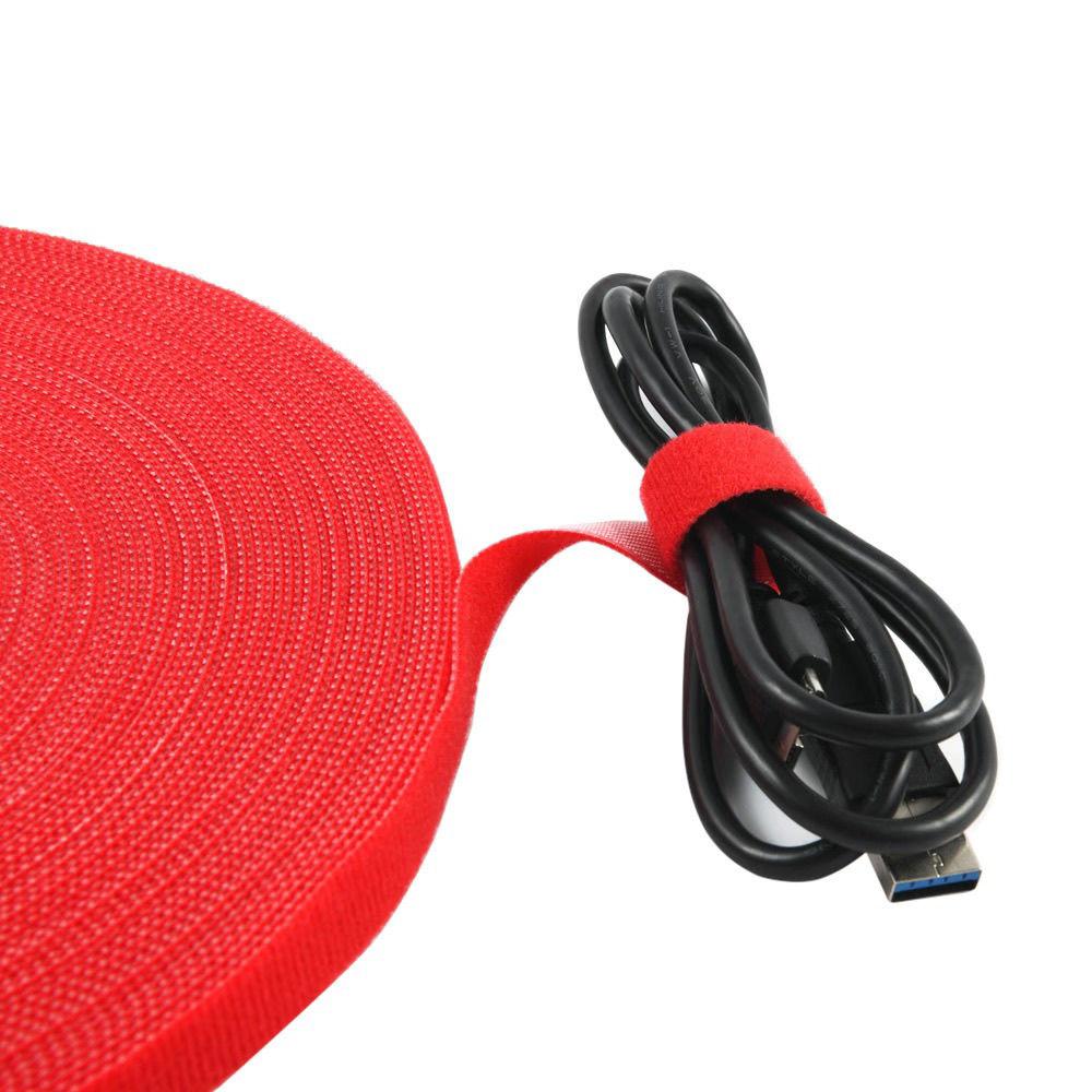 25m Double Double Side Hook and Loop Tape DIY Reusable Cable Tie Wires Organizer Management Straps