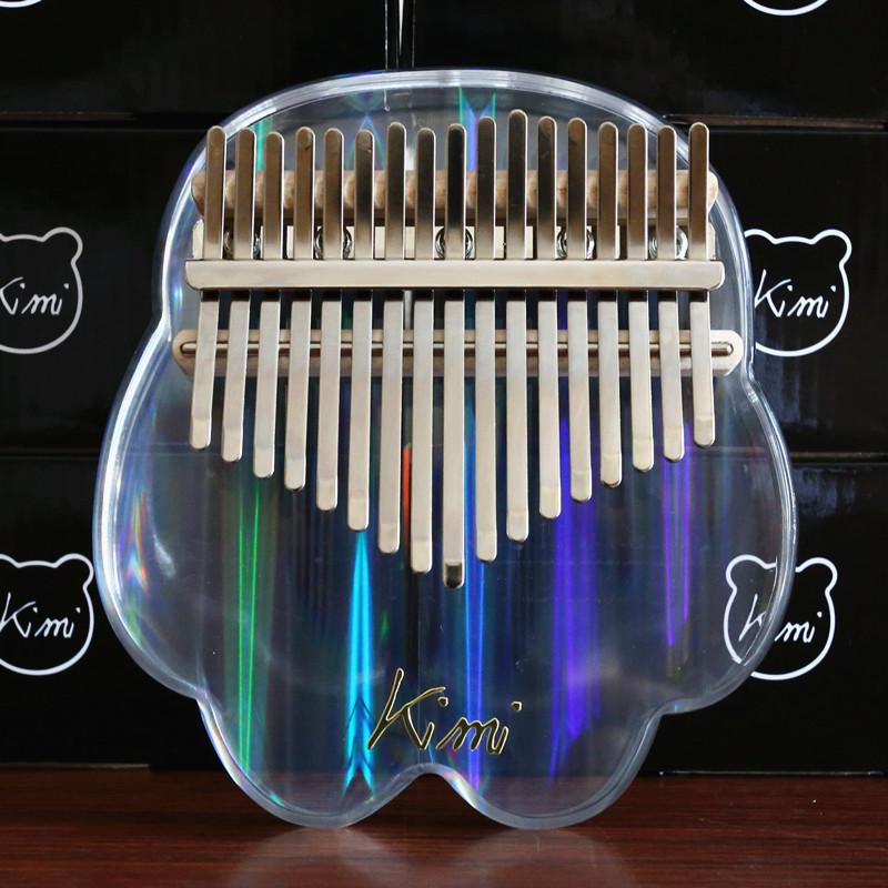 KIMI Rainbow Crystal Kalimba: 17-Key Transparent Acrylic Thumb Piano with Cat Paw Design 17 Keys