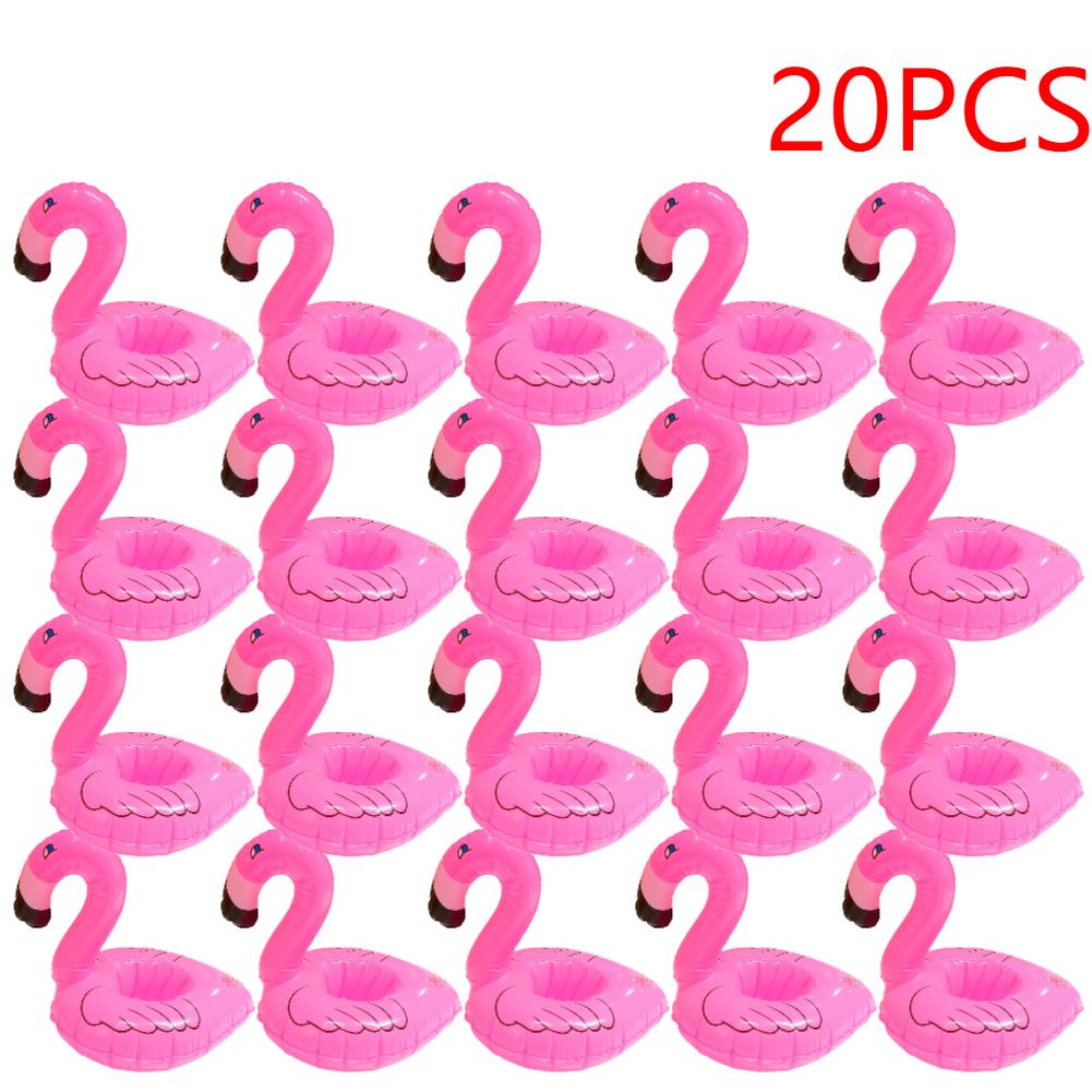 10-20PCS Water Coasters Floating Inflatable Cup Holder Swimming Pool Drink Float Toy Inflatable Pool Flamingo Party Decoration
