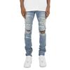 Style Hot Diamond Ripped Black Men's Jeans Personalized Slim Fit Elastic Men's Jeans