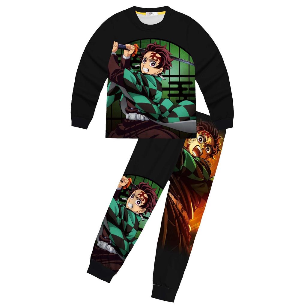 New Movie Comic Print Long Sleeve Pajama Set for Kids and Teens