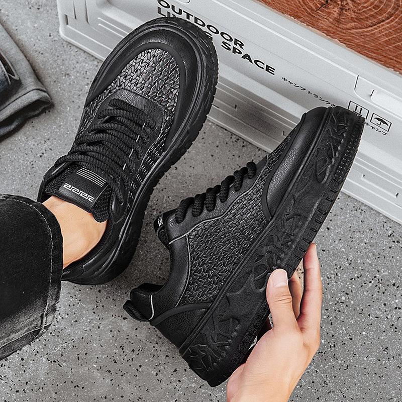 Casual sports hollow men's shoes summer new breathable punching fashion little white shoes personalized thick sole heightening shoes board shoes