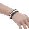 Punk Round Dome Rivet PU Leather Bracelet, Adjustable Stainless Steel Snap Wrist Cuff Unisex Gothic Rock Wristband