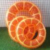 Orange PVC Inflatable Swim Ring - Thickened for Adults, Beginner-Friendly, Large Buoyancy.