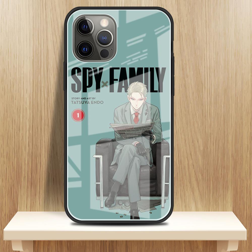 Tempered Glass Case For Apple iPhone 13 12 Mini 11 Pro XS Max SE 2020 XR 7 8 Plus X 6 6S Back Phone Cover SPY FAMILY Anime Funda
