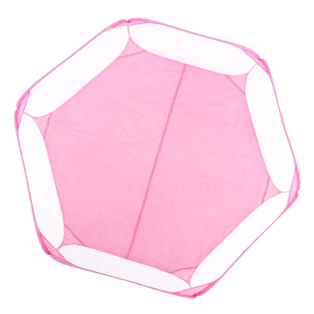 Portable Small Pet Animals Playpen Transparent Puppy Cat Rabbit Cage Tent for OutdoorPink
