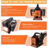 300W Outdoor Power Inverter Sine Wave Inverter For Dewalt For Makita/Milwaukee/Bosch 18V Li-ion Battery With USB/Type-C Interfa
