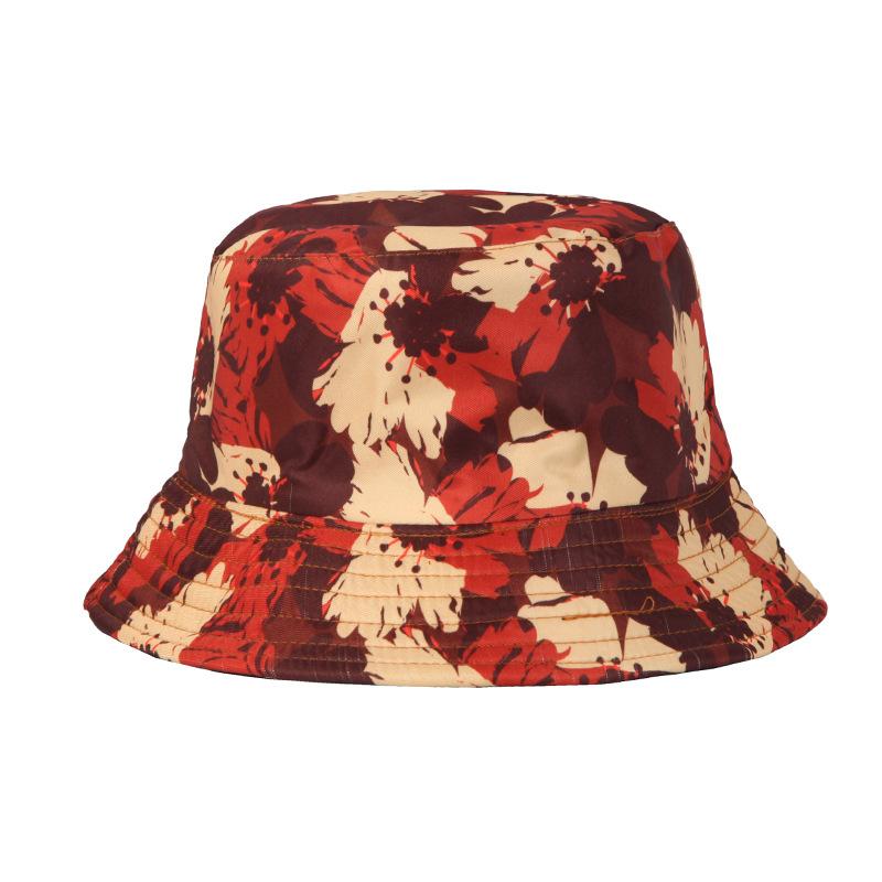 New Summer Women's Sunscreen Breathable Sun Hat Tie-dye Floral Print Bucket Hat Outdoor Sports Casual Fashion Sunshade Basin Cap