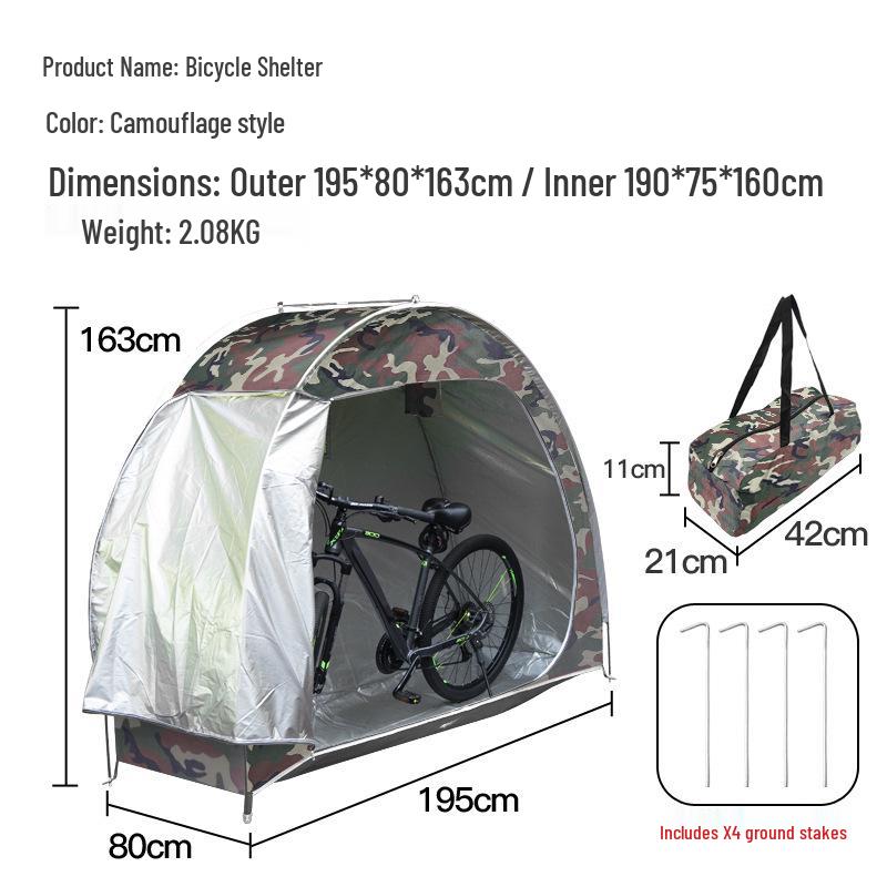Mountain Bike Shed: 210D Storage Tent & Convenient Cover