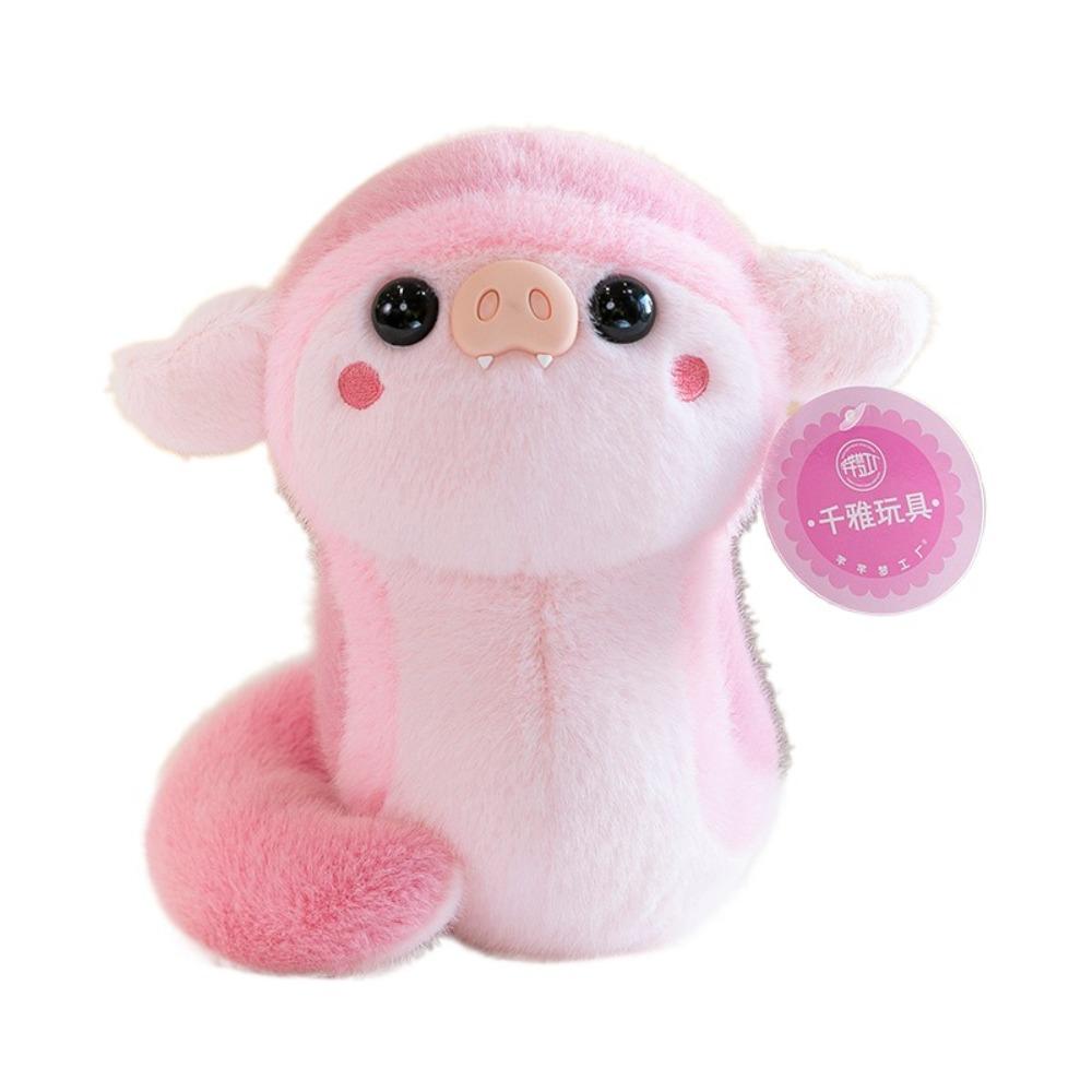 Mascot Snake Pig Plush Doll Toy Soft Pig Nose Snake Plushies Doll  Children