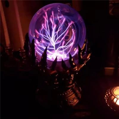 Cadı Kristal Küre Cadılar Bayramı Dekoru Parlayan Kristal Küre Plazma Küre Lüks Kafatası Parmak Topu Ürkütücü Falcılık Topu