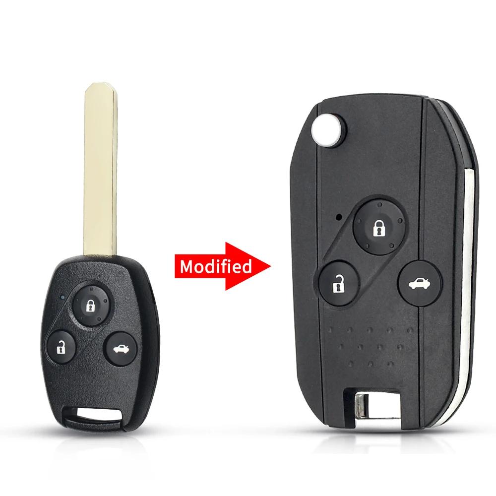 2/3/4Btn Modified Filp Remote Key Shell Fob Case For Honda Fit Crv Civic Insight Ridgeline Hrv Jazz Accord 2003-2013
